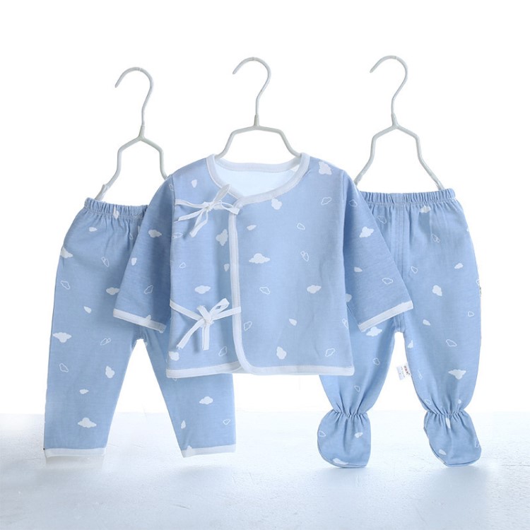 Q3001新生兒服裝寶寶三件套嬰兒寢具嬰幼兒衣服棉 0-3個月母嬰
