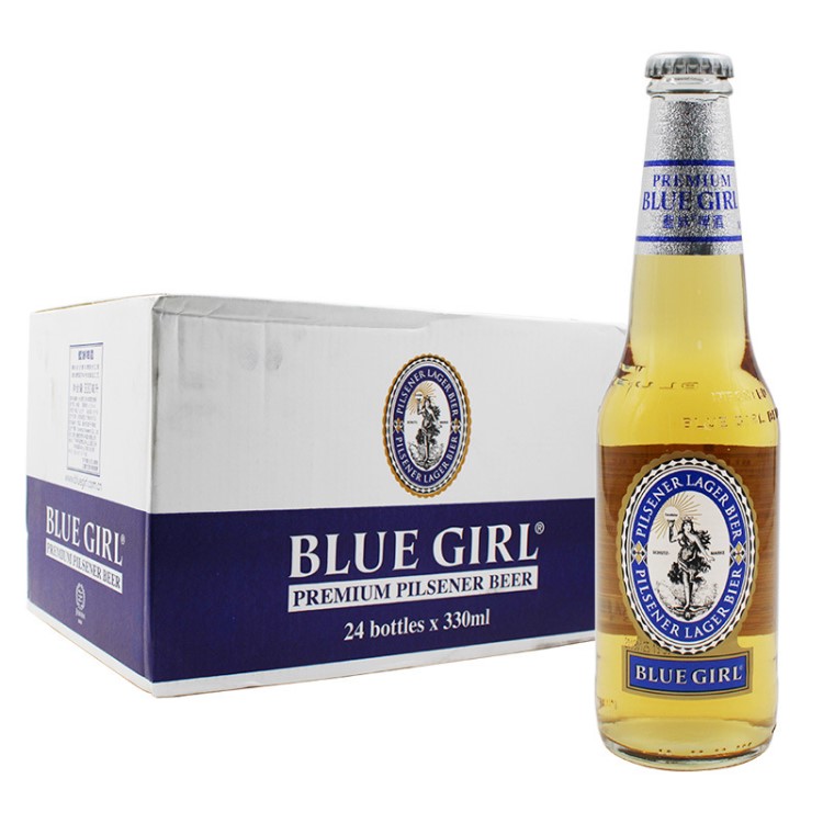 韓國原裝 BLUEGIRL 藍妹啤酒 330ml *24 瓶裝