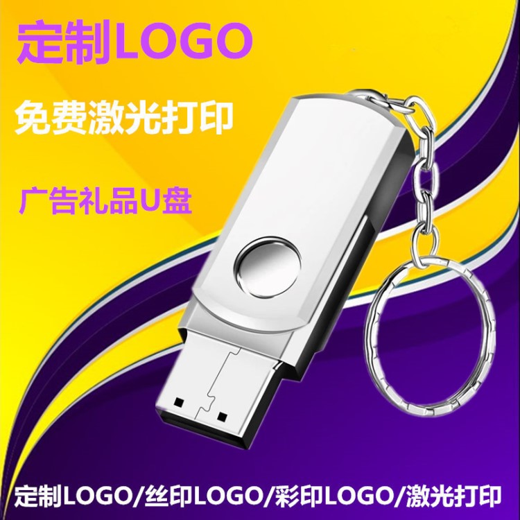 工廠批發(fā)金屬旋轉(zhuǎn)u盤8G/16G/32G定制logo小胖子鑰匙扣U盤車載U盤