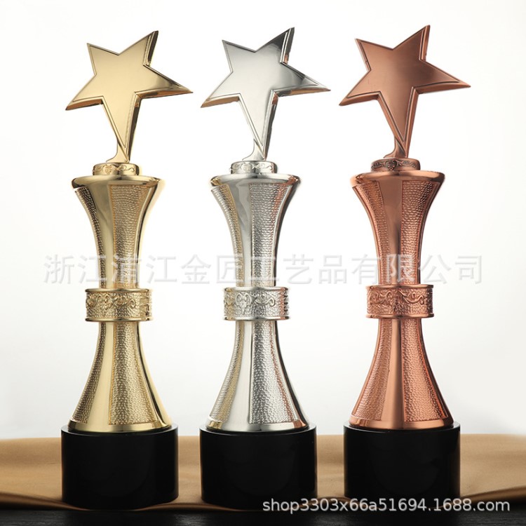 創(chuàng)意五角星水晶獎杯學(xué)生比賽紀(jì)念品年會員工頒獎獎杯獎牌定制
