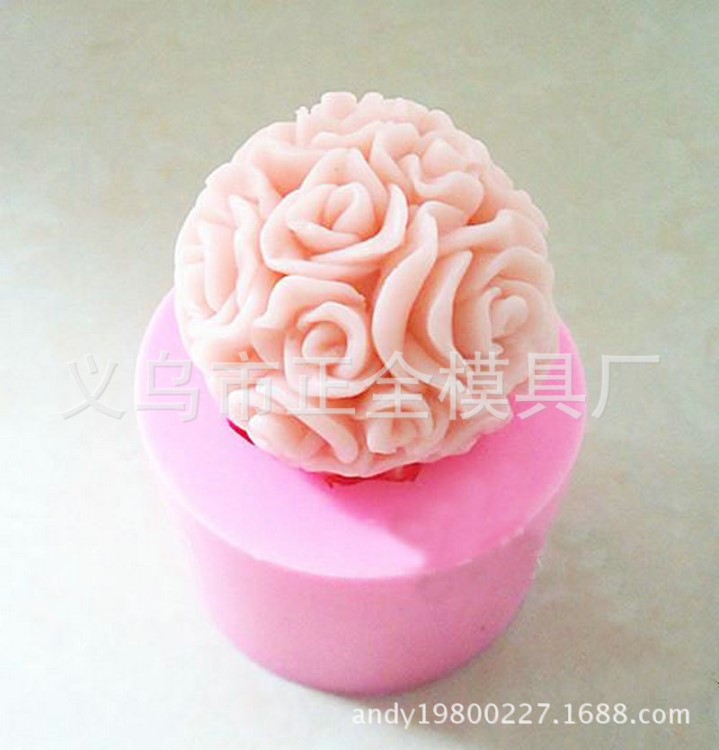 高品質硅膠模具玫瑰花球/手工皂模具/巧克力蛋糕翻糖模/烘焙模具