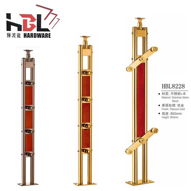 供應(yīng)不銹鋼鈦金樓梯立柱樓梯立柱配件扶手配件夾木家用立柱批發(fā)