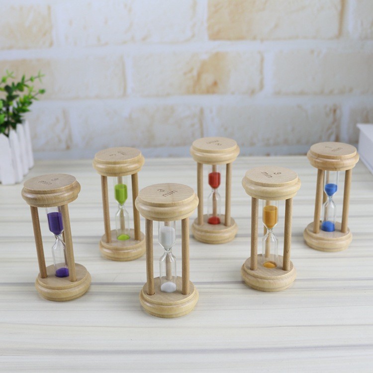 0039新款木質1/2/3分鐘沙漏計時器時間 創意家居工藝品裝飾小擺件