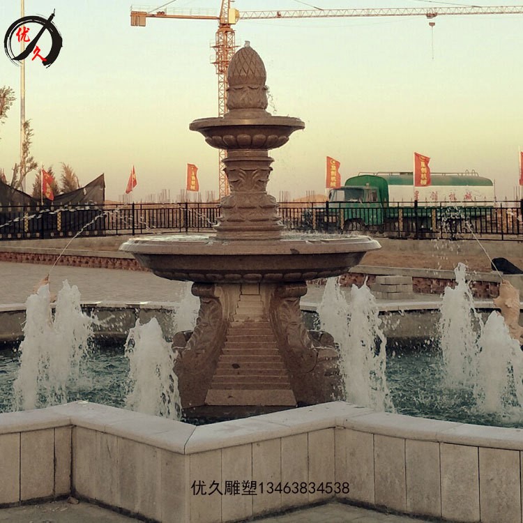 石雕噴泉?jiǎng)e墅公園花崗巖大型歐式流水噴泉廣場(chǎng)水景雕塑音樂(lè)噴泉