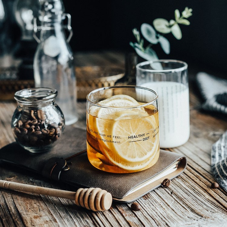 尚恩 北歐創(chuàng)意英文耐高溫水杯玻璃隨手杯飲料杯酒杯早餐杯牛奶杯
