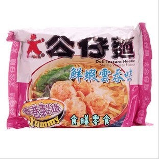 泡面方便面香港 香港公仔面 鮮蝦云吞味100g*30包/箱 批發