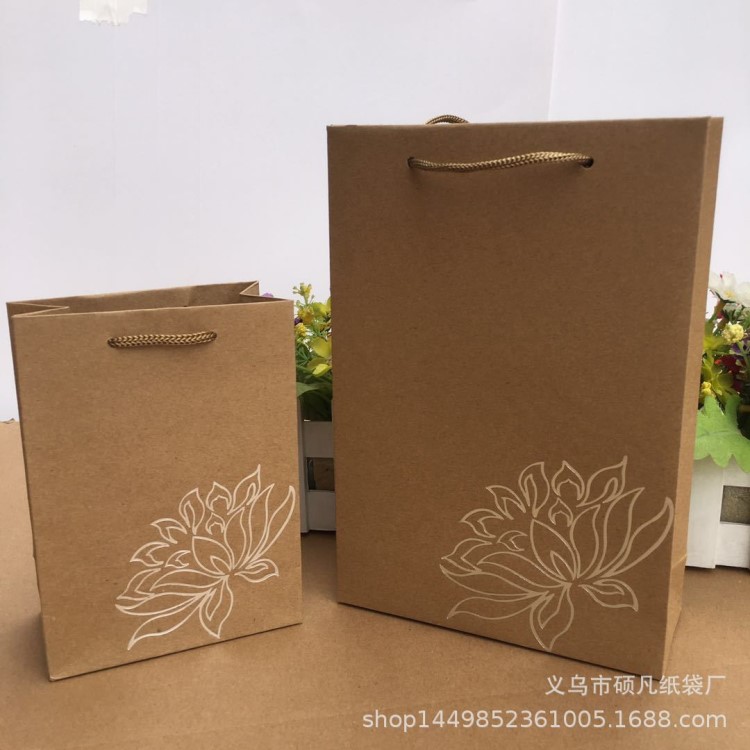 珠宝首饰翡翠玉器烫金莲花手提袋 佛珠手串专用礼品纸袋