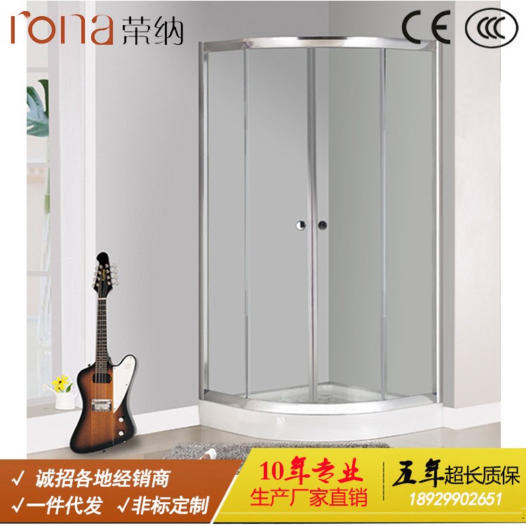 鋁合金型材淋浴房價格 推拉門弧形自潔玻璃淋浴房浴室房廠家