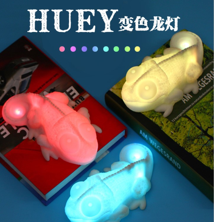 外貿(mào) 變色龍七彩USB小夜燈 HUEY LIGHT七彩吸色變色小夜燈