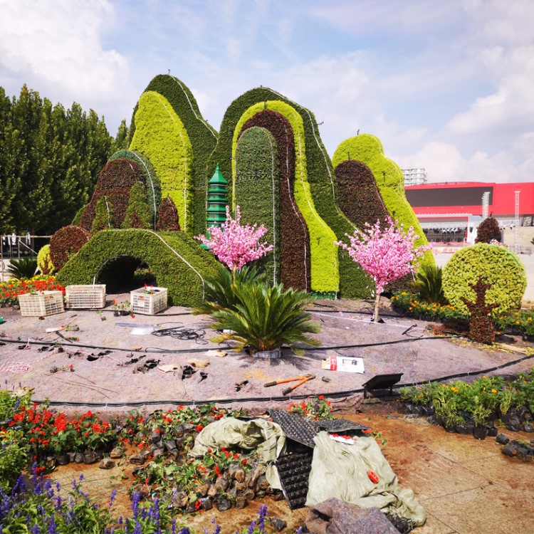 绿雕 定制绿雕设计园林仿真植物绿雕造型摆件直销 仿真植物绿雕