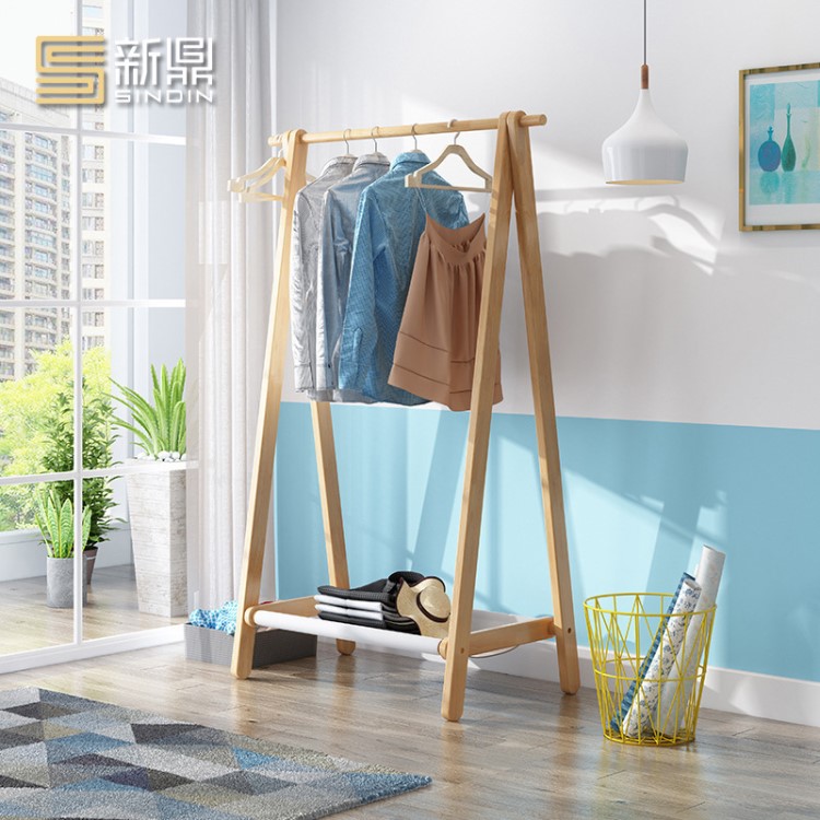 北歐日式全實木衣帽架玄關客廳臥室衣架落地經濟型家用簡約掛衣架