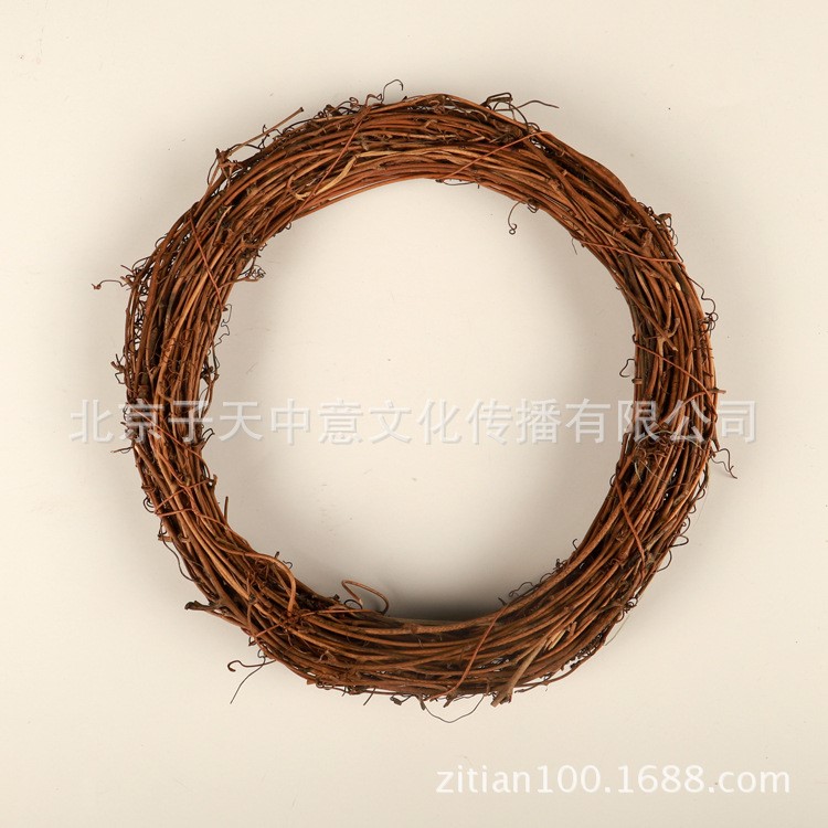 天然工藝品藤圈花環花圈 DIY藤編土茯苓門掛花環木質圣誕裝飾材料