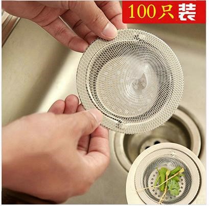 排水口防堵防臭殘渣過濾網（100只裝）