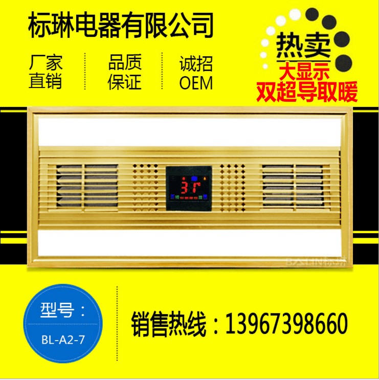 集成吊頂 雙超導(dǎo)2600浴霸 大顯示風(fēng)暖型材照明浴霸 廠家批發(fā)