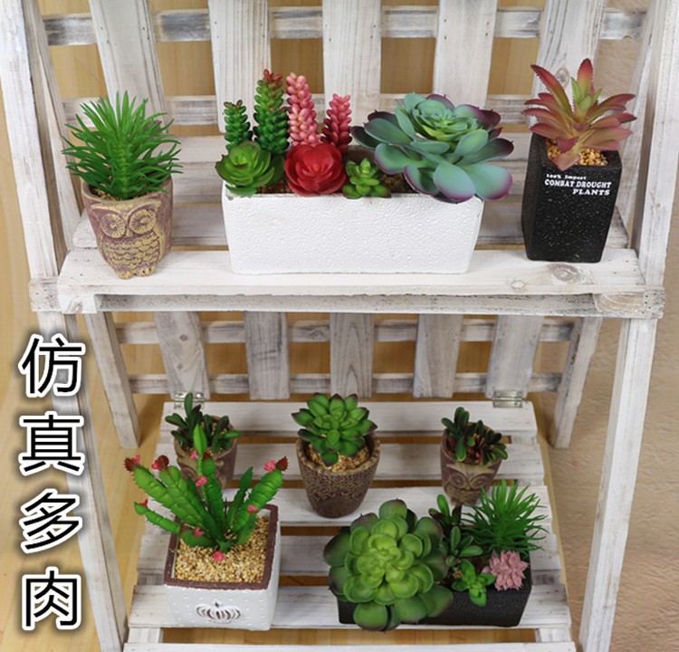 仿真仙人掌 室內(nèi)植物盆栽人造假仙人球多肉植物小樹盆景松針批發(fā)