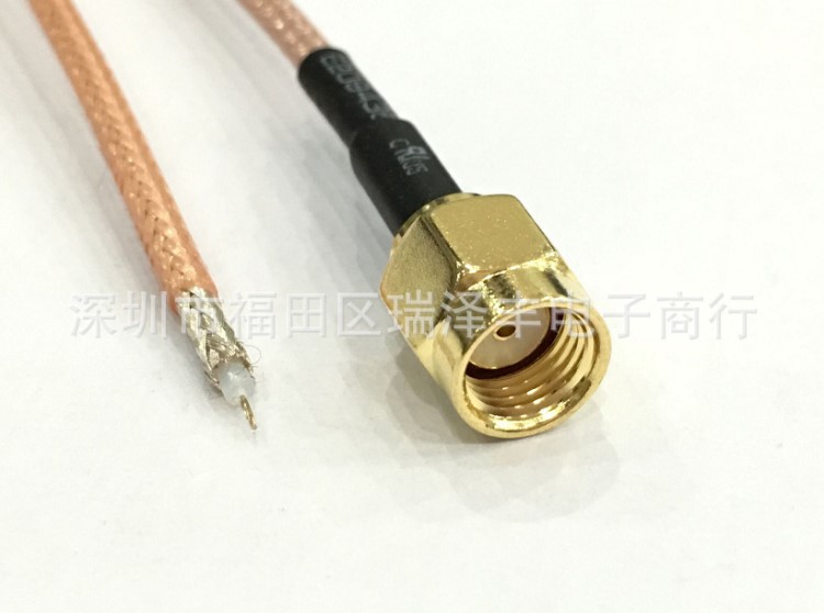 射頻連接線RP/SMA/plug內(nèi)螺內(nèi)孔SFF50-1.5RG316鍍銀屏蔽線15CM