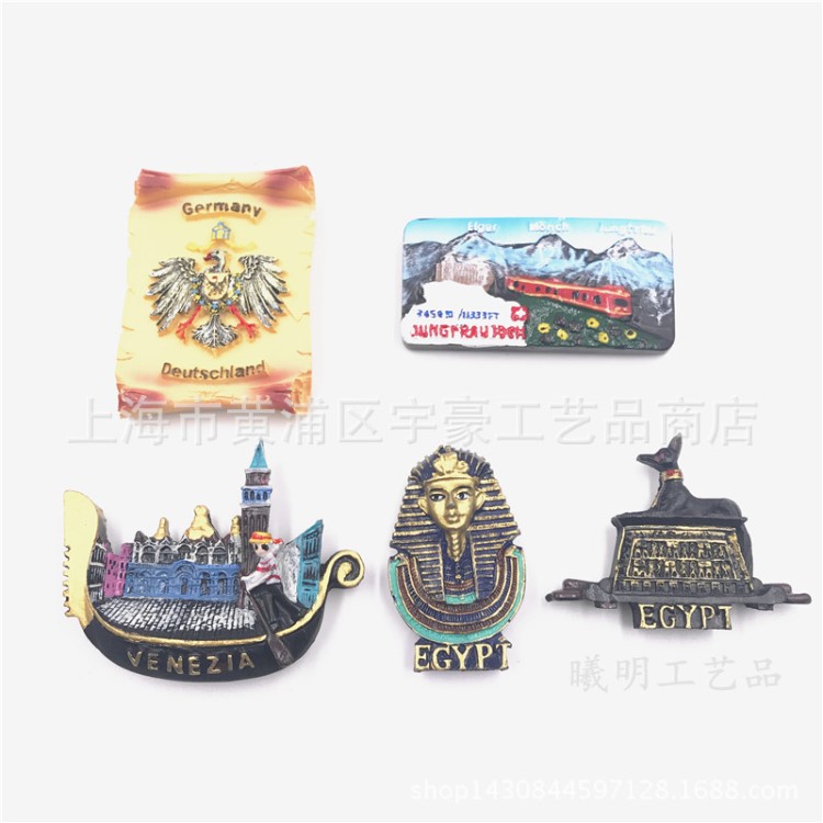 埃及瑞士德國意大利威尼斯樹脂冰箱貼磁鐵旅游紀(jì)念品樹脂磁性貼