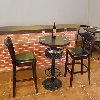 武漢古懷舊實木2人咖啡廳商場高臺奶茶店餐飲家具