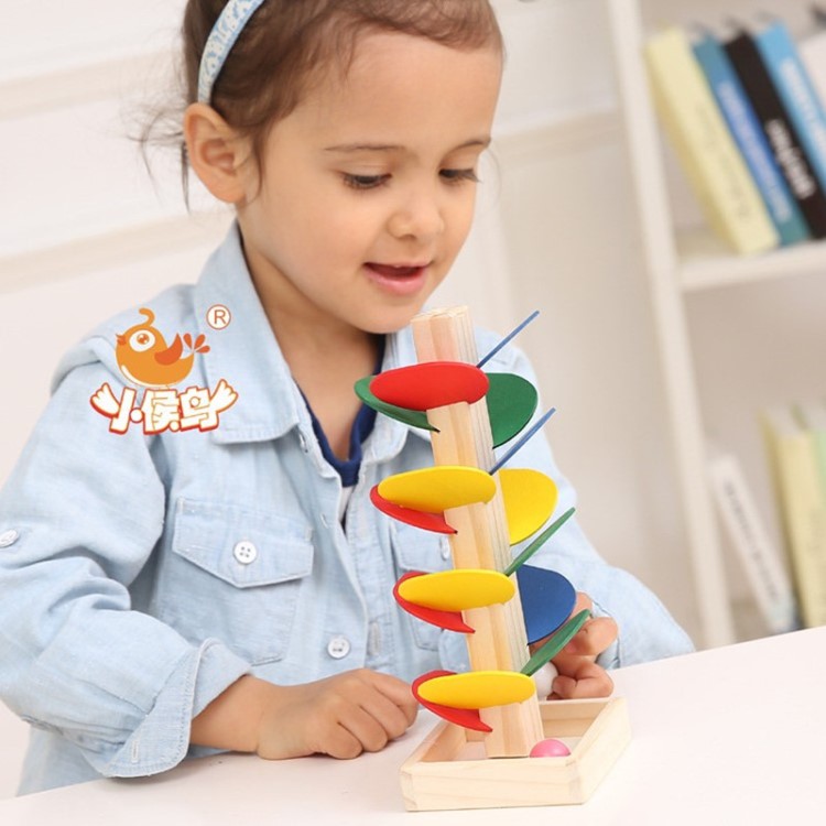 拆裝滾珠玩具樹葉塔倒珠游戲幼兒園益智組裝積木敲球落梯早教玩具