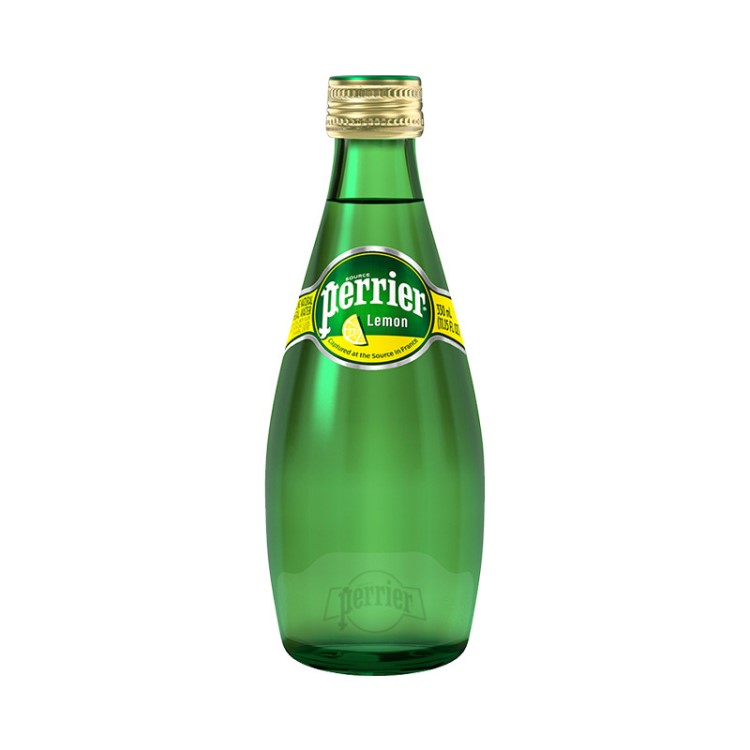 法國原裝含氣天然礦泉水Perrier 巴黎水檸檬味330ml*24瓶裝水