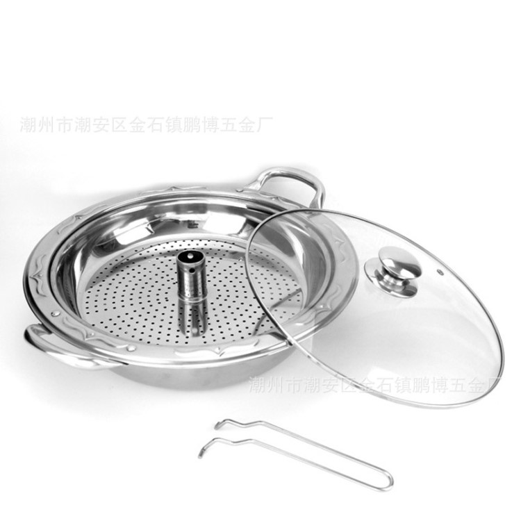不銹鋼蒸汽火鍋 原汁原味海鮮蒸汽鍋燜鍋桑拿鍋多功能蒸鍋火鍋