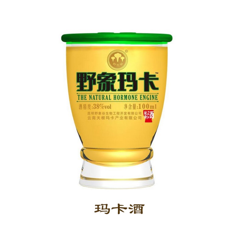 云南特產(chǎn)麗江野象瑪咖酒100mlX12杯裝配制酒高粱瑪咖松茸酒醇香型