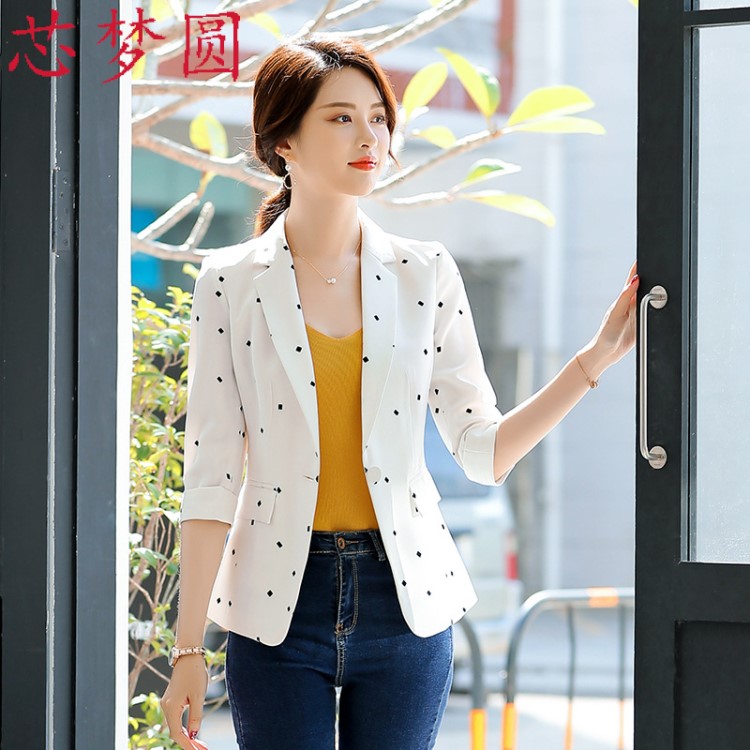 職業裝春季新款中袖女士工作服套裙 韓版時尚修身白領銀行西服女