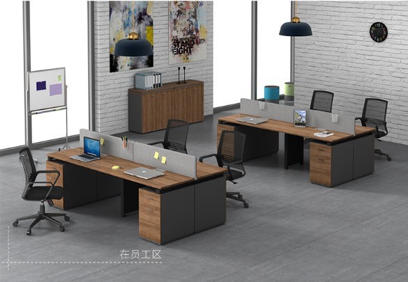 職員辦公桌4人位桌員工組合 辦公家具簡約現代2/4人 工作位屏風卡