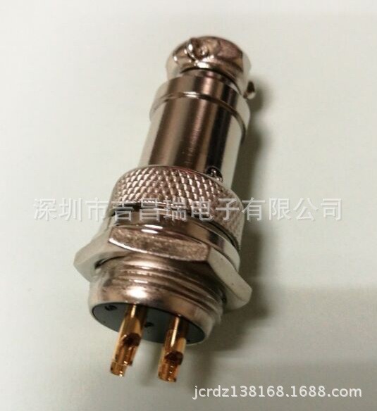 航空插頭 3芯公頭 母頭 航空插座 連接器M16 GX16 3P 鍍金 接插件