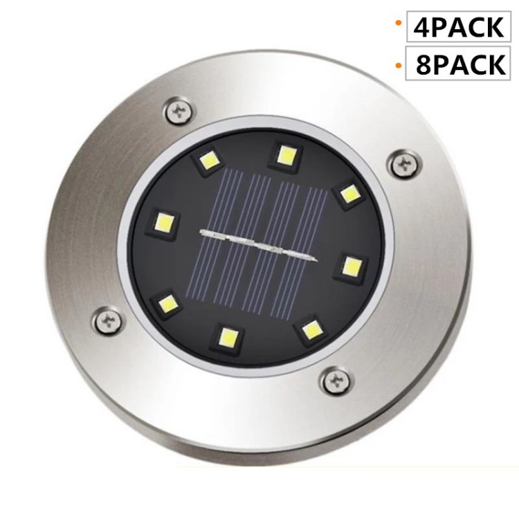 跨境8LED地埋燈太陽能不銹鋼草坪燈庭院燈10LED戶外插地?zé)?
                                                         style=