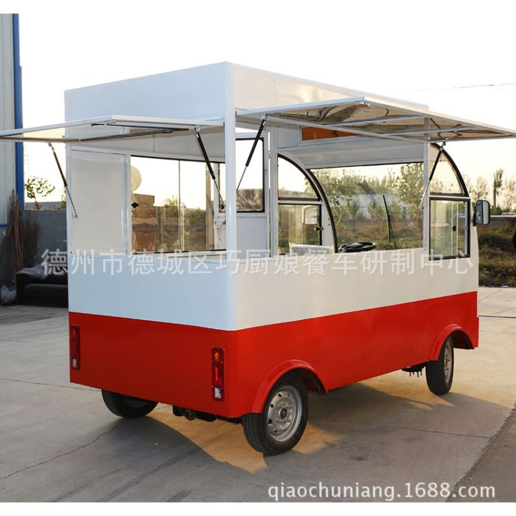 巧廚娘電動(dòng)四輪早餐小吃車創(chuàng)業(yè)設(shè)備夜市擺攤車奶茶冷飲冰淇淋