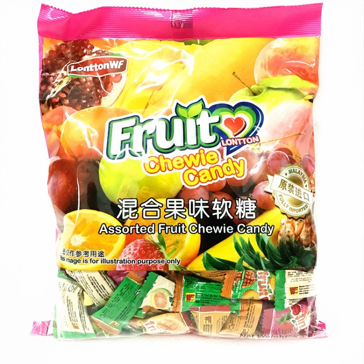 冰袋發(fā)貨馬來(lái)西亞倫敦混合水果味軟糖500g整箱16包 年貨婚慶糖果