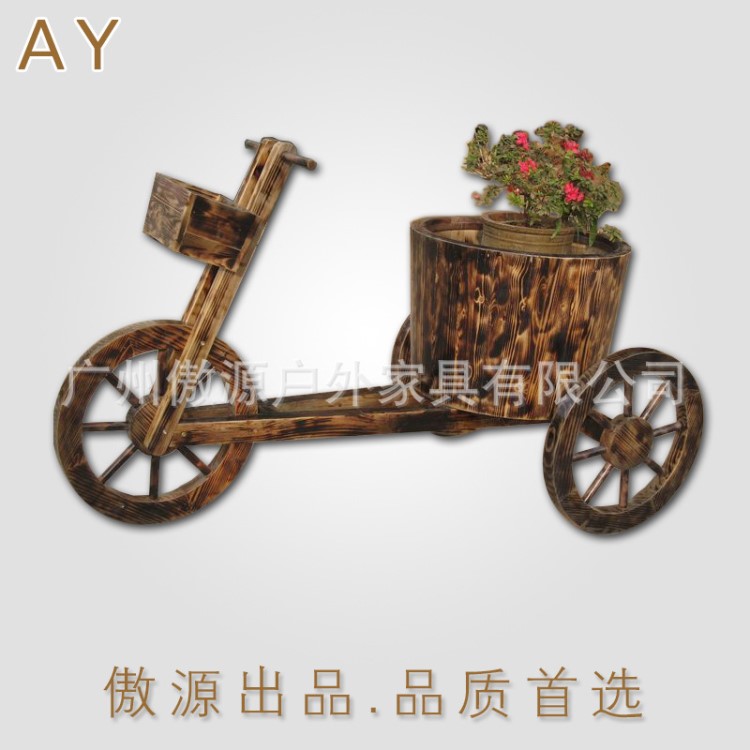 供應(yīng)戶外花箱  實木花車 木制花箱 創(chuàng)意花車 景觀花盆