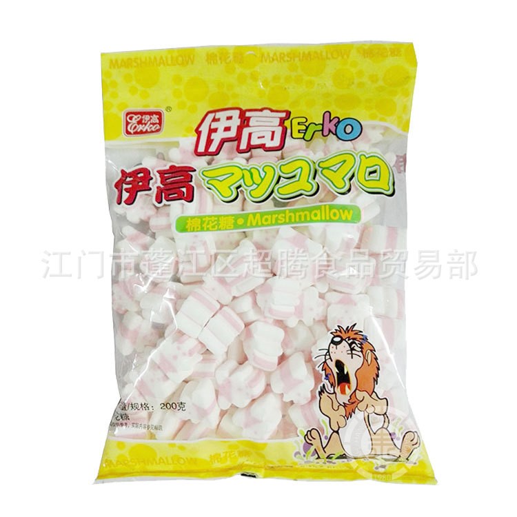 伊高熊仔棉花糖兒童糖果自制蛋糕裝飾品加工原料甜品200g*24包/箱