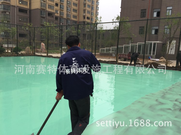 廠家直供陜西銅川單組份環(huán)保硅PU球場材料塑膠球場運動場材料