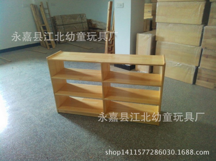 幼兒園用品實木兒童玩具柜蒙氏收拾架 實木收納柜學生儲物柜