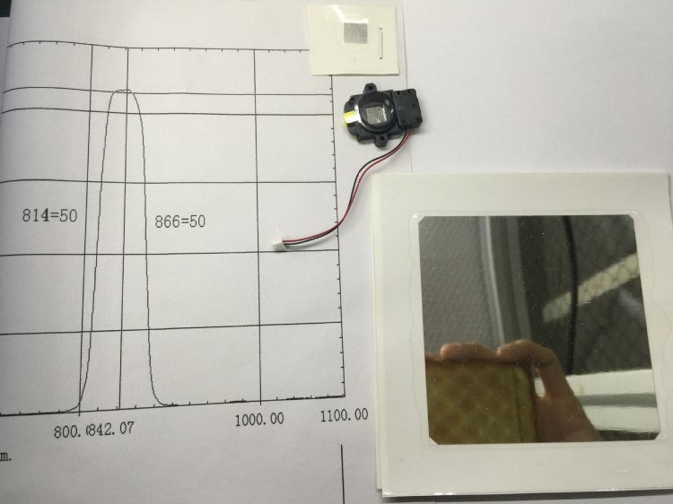 808窄帶濾光片/940帶通濾光片/850帶通濾光片/可定制尺寸/切換器