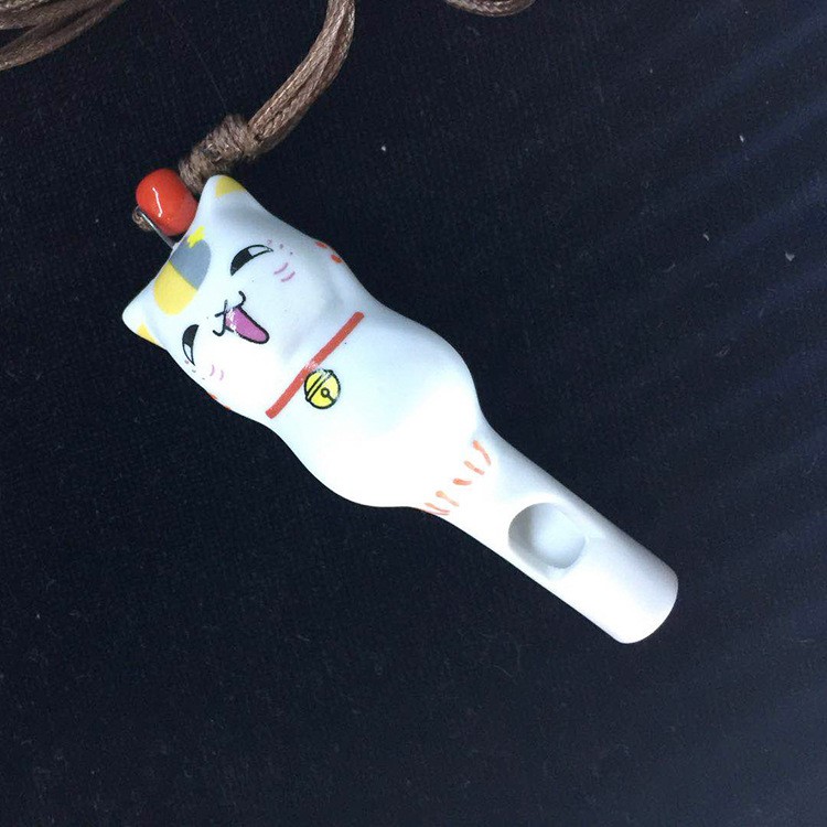批發陶瓷口哨項鏈  特色工藝小飾品 陶瓷吊墜項鏈卡通哨子