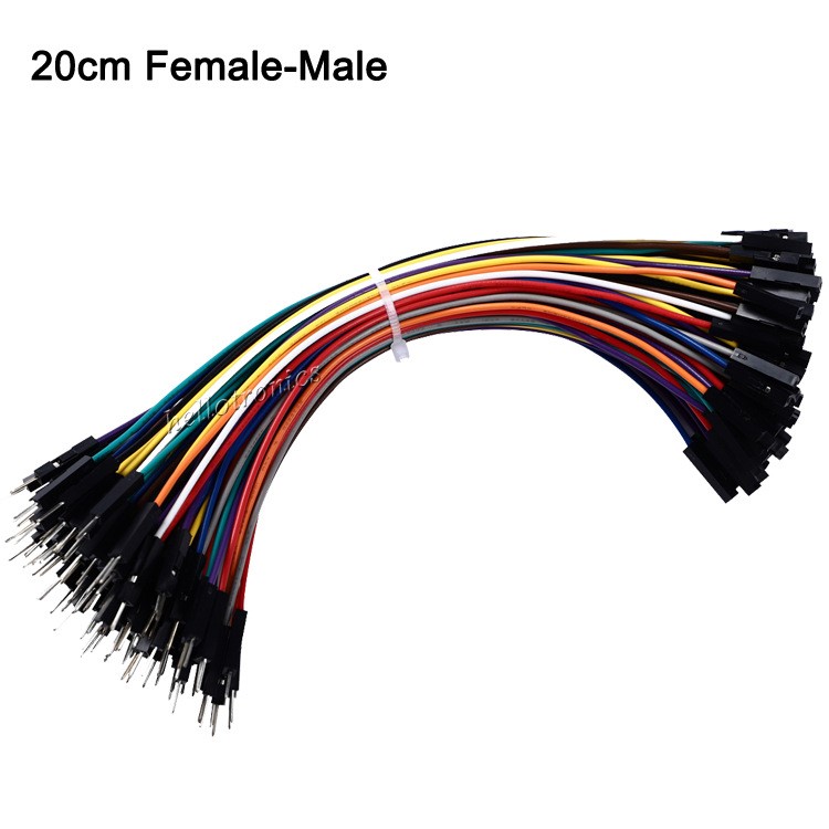 20cm彩色杜邦線1P公對母測試線2.54mm端子線26awg 跳線