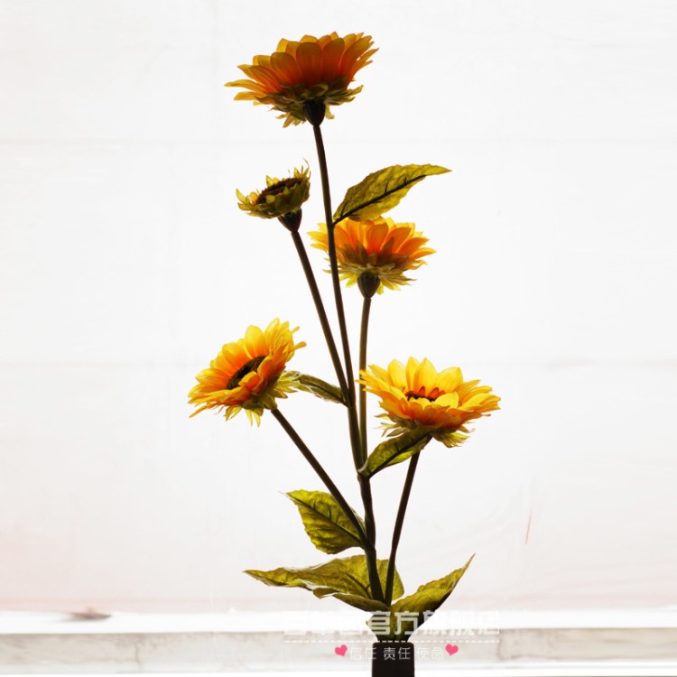 向日葵仿真太陽花5頭3頭落地高花演出道具客廳酒店賓館裝飾仿真花