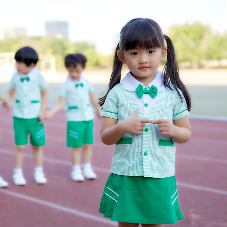 校服小學(xué)幼兒園園服定做夏季兒童夏裝批發(fā)短袖學(xué)院風(fēng)教師服