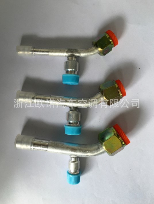 批發定制喇叭口Female-flare汽車空調鋁接頭帶134充氣閥