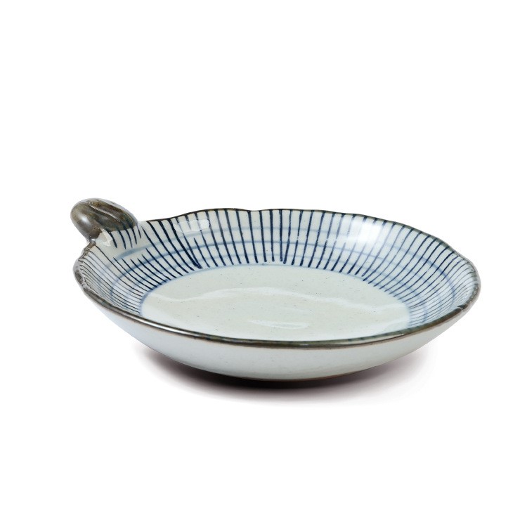 三分燒線條有把碟異形碟涼菜碟壽司碟日韓式個性創意陶瓷和風外貿