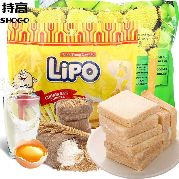 越南零食利葡Lipo奶油雞蛋面包干300g 餅干休閑零食品批發(fā)