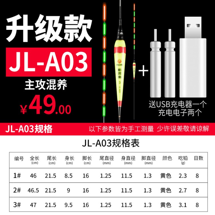 帕魯斯充電電子漂水無影夜光漂魚漂超亮野釣浮漂高靈敏鯉魚鯽魚漂
