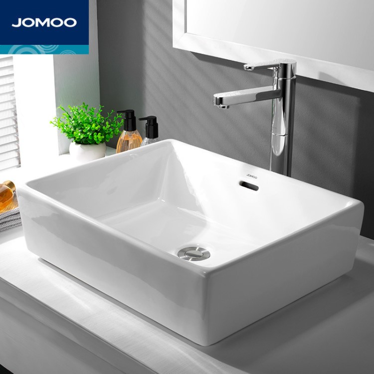 九牧/JOMOO 一體陶瓷盆 圓形臺(tái)上盆12135 方形陶瓷面盆12517