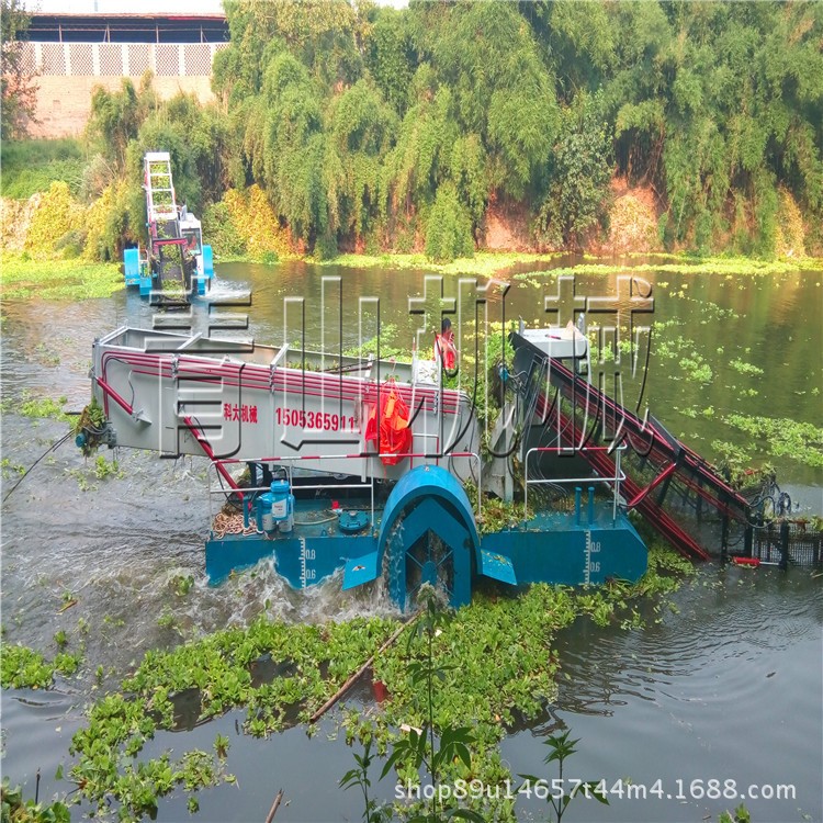 水库割草船水生杂草打捞机械水上垃圾清漂船