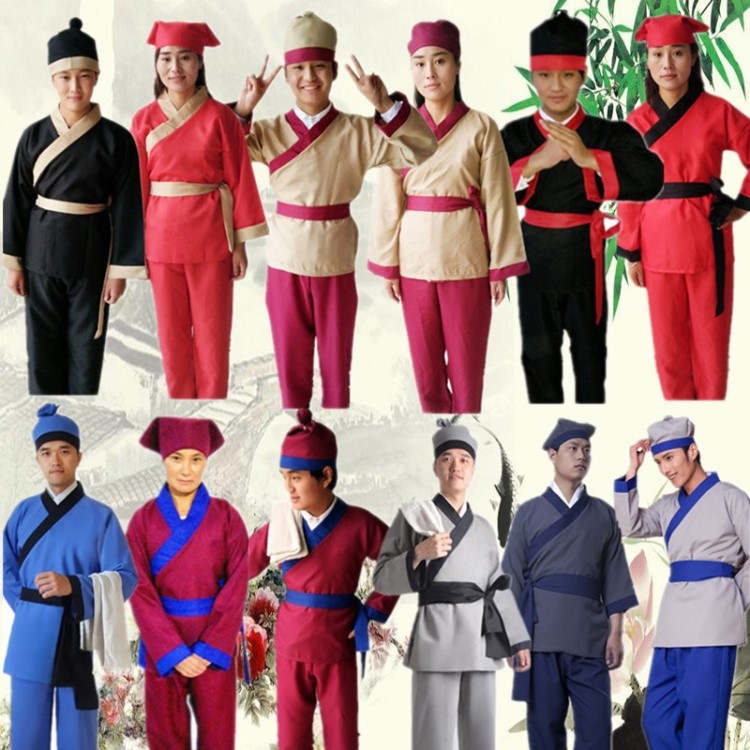 漢服古代家丁小二仆人書生雜役演出茶館酒店工作服裝男女表演出服