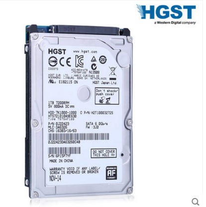 日立HGST HTS721010A9E630 笔记本硬盘1t 7200转1t硬盘2.5寸机械