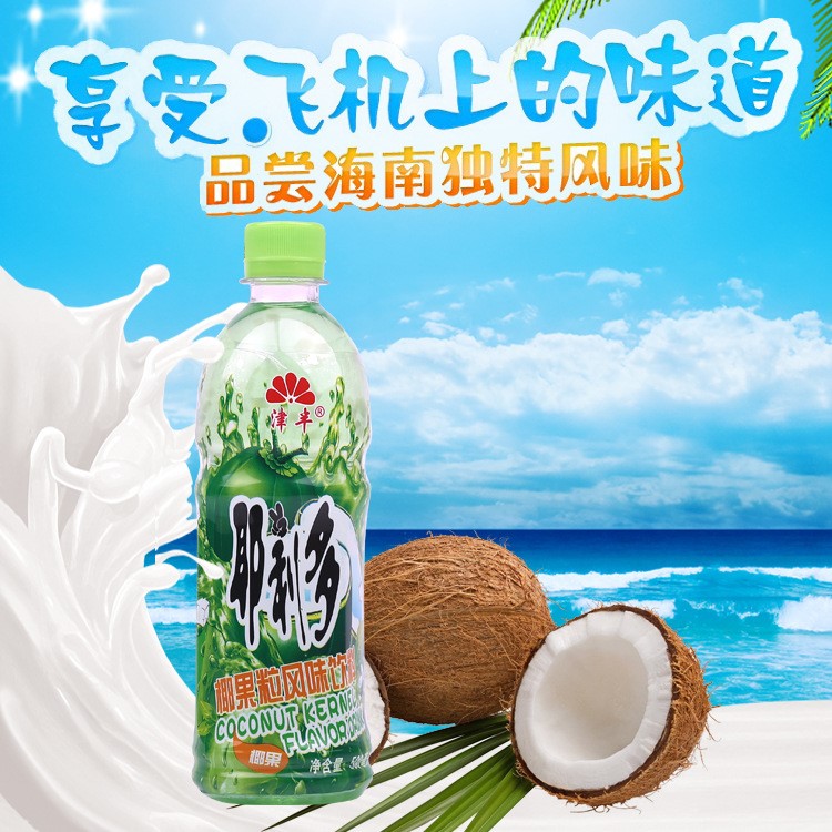 津丰厂家直销椰利多果汁饮料500Ml*15瓶，瓶装颗粒，整箱加工定制